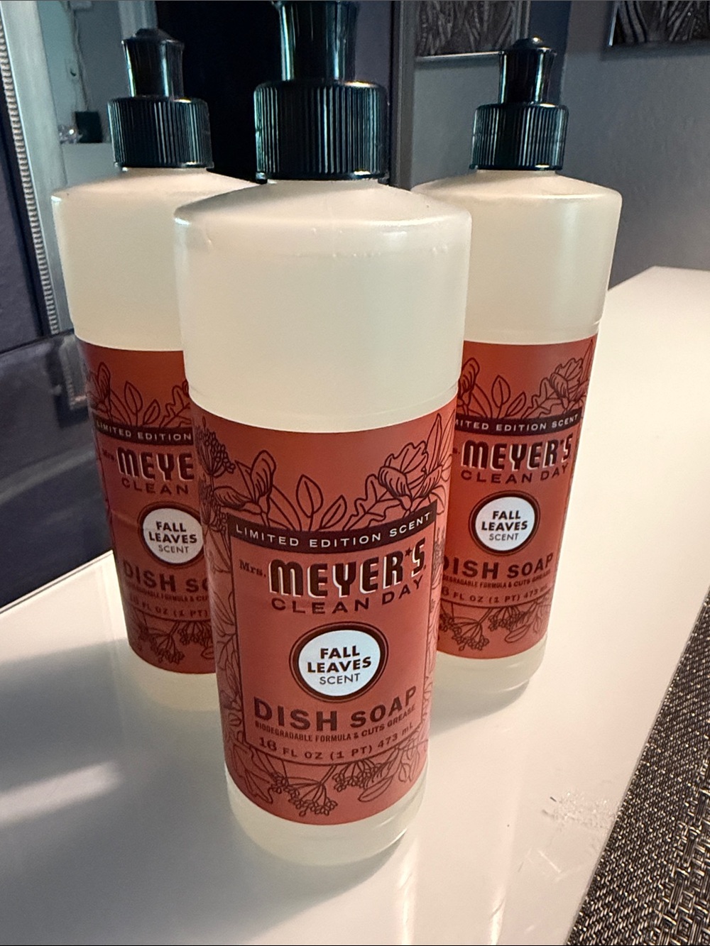 3 Pack - Fall Leaves Dish Soap - Brown Bottle